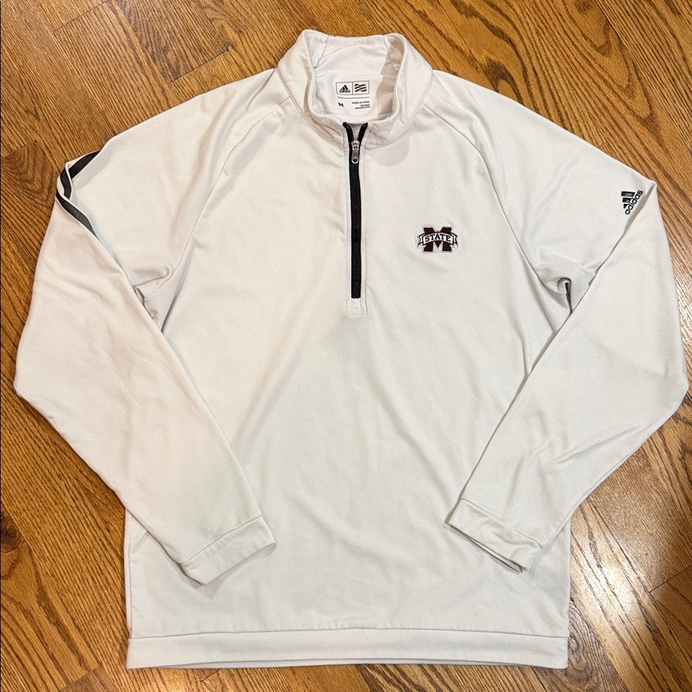 Mississippi State Bulldogs Adidas Quarter Zip Pullover. Size Medium. MSU.